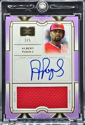 Camiseta deportiva Topps Definitive Albert Pujols 2024 púrpura reliquia automática/5 ángeles Foto 1 de 2