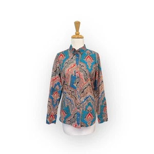 NEU J Crew Slim Perfect Shirt in Ratti Mediterran Paisley Print Gr. 2 - Bild 1 von 7