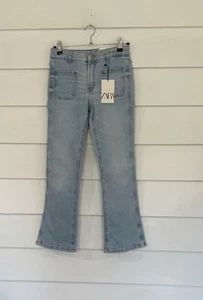 Zara Girls Jeans Light Denim Blue Wide Leg Flare Bottoms Size 11 12 Years Y1012A - Picture 1 of 19