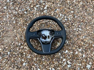 2017-2023 Tesla Model 3 Y Steering Wheel Heated Leather Black OEM 1490214-00-B - Picture 1 of 8