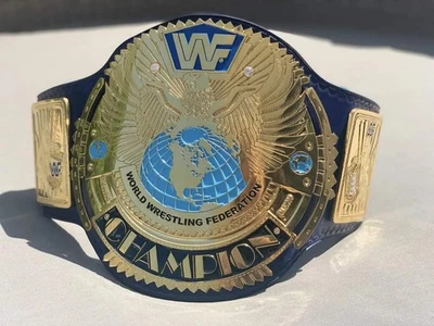 Block Logo Big Eagle Heavyweight Wrestling Championship belt 6mm Zinc Blue - Image 1 of 4