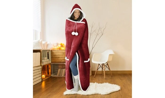 Hooded throw wearable blanket Red - Image 1 of 1