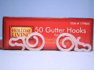 Holiday Living 50 Gutter Hooks For Lights 179863 Gutter Hook, 50-Pack Rolls Easy - Picture 1 of 10