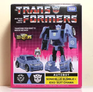 Takara Transformers LGEX Sonic Blue BUMBLEBEE + Chama Headmaster - Open/Complete - Picture 1 of 8