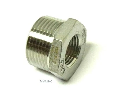 1-1/4" X 1/8" 150# Cast Threaded NPT Hex Bushing 304 Stainless Steel <SS12070141 - Image 1 of 4