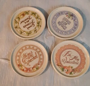 Set Of 4 Ceramic Coasters With Sayings - Picture 1 of 7