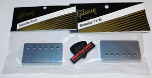 Gibson Les Paul Pickup Cover Set Chrome Modern Spec SG Humbucker Guitar Parts V - Picture 1 of 3