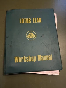 Lotus ELAN Workshop Manual Revised Reprint 1974 Part X036T0327Z Three Ring Bound - Picture 1 of 9