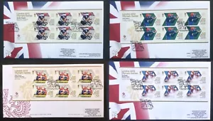 GB 2012 Juego Completo de 29 Ganadores de la Medalla de Oro Olímpica Sábanas M/Sábanas en Sobres del Primer Día - Imagen 1 de 8