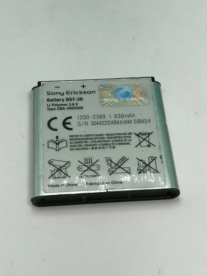 Batería OEM Sony Ericsson BST-38 930mAh para W995i W980i K770i C905 K850 C902 Foto 1 de 1