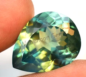 Natural Parti Bi-Color Sapphire 22.95 Ct Pear Stunning Certified Gemstone - Picture 1 of 7