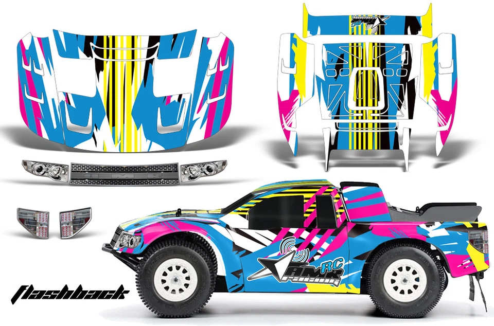 RC Body Graphics Kit Decal Sticker Wrap For Pro-Line Flo-Tek Ford Raptor FLASHBK - Image 1 of 1