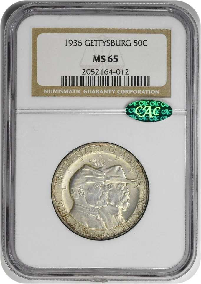 Gettysburg Commemorative Half Dollar 1936 MS65 NGC CAC - Image 1 of 4
