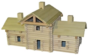 Lincoln Log House 285 Pcs Hardwood Triple Wide-New-MADE IN USA-100% to Charity - Picture 1 of 24