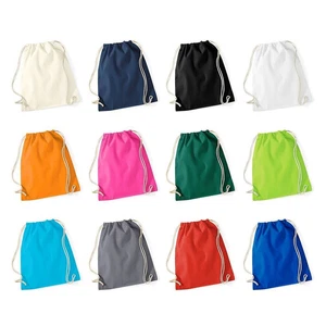 Westford Mill Unisex Cotton Gymsac (W110) - Accessory Storage Holdall Gym Bag