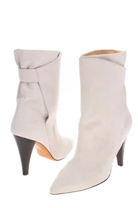 RRP€585 IRO Suede Leather Ankle Boots US 8.5 FR 40 UK 6.5 Heel Made in Portugal - Picture 1 of 11