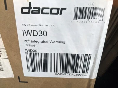 Cajón de calentamiento integrado Dacor Professional IWD30, nuevo en caja sellada, foto local Foto 1 de 4