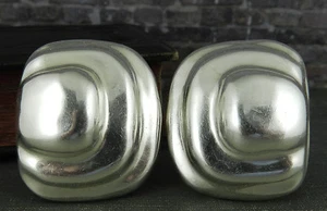 MEE Taxco México Plata de Ley 925 Grandes Cascada Rectángulo Clip En Pendientes - Imagen 1 de 5