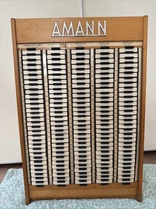Amann Nähgarn Verkaufsschrank, Nähseide, Vintage ca.150 Register/Magazin Schrank - Bild 1 von 19