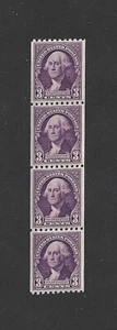 US STAMP 722 GEORGE WASHINGTON 3c COIL STRIP OF 4 MINT NH OG FREE SHIP - Picture 1 of 1