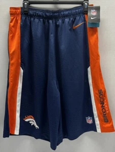 2011 Denver Broncos Nike NFL Dri-Fit Practice Shorts 536473 Men's Navy/Orange - Picture 1 of 12