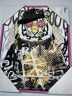 Luxury Tiger Fashion Poster Prints on Canvas Wall Art Painting  14” x11 “ - Image 1 of 4
