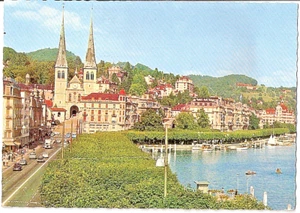1966 PEUGEOT 403 DKW 3=6 su FOTO CARTOLINA DENTELLATA di LUCERNA NVG - Picture 1 of 3