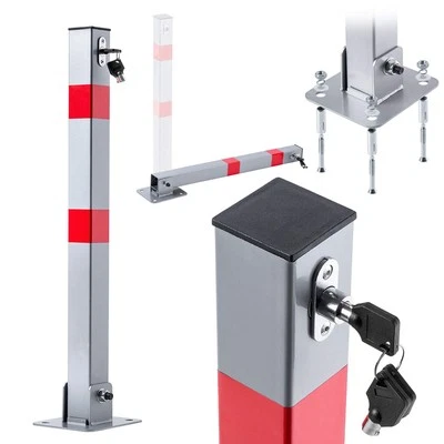 KADAX, klappbarer Parkpfosten, 65,5 cm, grau-rot