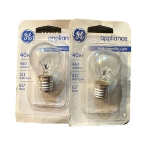 2 X 40 W GE S11 HIGH INTENSITY BULB 90401 E17 base microwave oven 40S11N - Picture 1 of 2