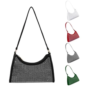 Trendy Women Shoulder BagCasual Underarm Purse with Diamond Embellishments Gift - Picture 1 of 12