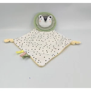Doudou plat lion blanc beige vert pois TOF TOYS - 36149 - Photo 1/2