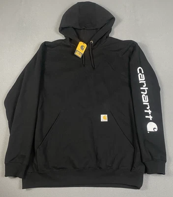 Carhartt Loose Fit Midweight Sleeve Logo Graphic Hoodie Black Mens L TS0288M NWT - Image 1 of 4