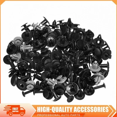 100PCS Trunk Screw Rivets Set Car Bumper Fender For Plastic Fastener Clips US - Image 1 of 4