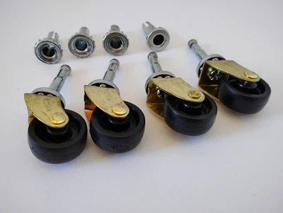 1 1/4" Furniture/Cart Wheels Set of 4 Swivel Post - Image 1 of 4