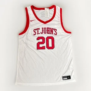 New Nike St Johns Red Storm White NCAA Mens L Crossover Basketball Jersey #20 - Picture 1 of 9