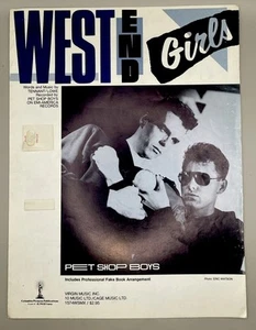 PET SHOP BOYS "WEST END GIRLS" SHEET MUSIC 1985 Virgin Music - Picture 1 of 6