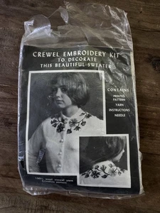 Kit Suéter Vintage Crewel Halle Bros Co Estampado Lana Hilo Bordado Años 60’s - Imagen 1 de 9