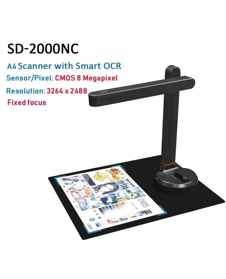 Book Scanner T101 Autofocus Document Scanner Max A4 A3 Size with Smart OCR Led - Image 1 of 4