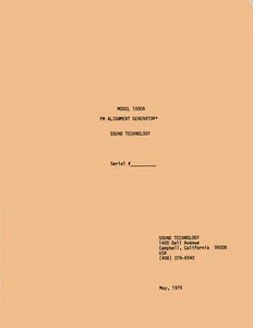 OPERATION AND SERVICE  MANUAL  FOR SOUND TECHNOLOGY 1000A VIA USB FLASH DRIVE - Picture 1 of 1