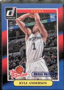 2014 Panini Donruss The Rookies Press Proof Blue Spurs Kyle Anderson RC /99