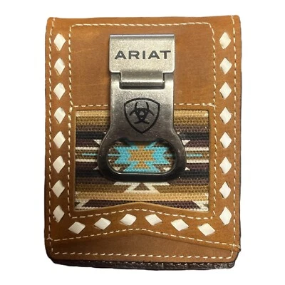 Ariat Money Clip Wallet Southwestern Logo - A3559302 - Image 1 of 3