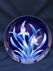  A Beautiful Blue Plate Depicting Iris'and Butterflies In Excellent Condition 