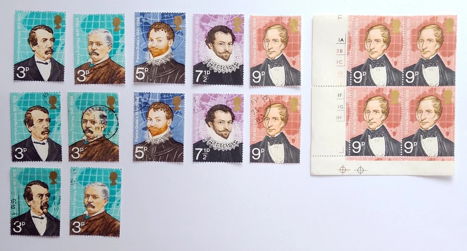 GB 1973 British Explorers SG923-927 - Mint and Used sets - see description & pic - Image 1 of 1