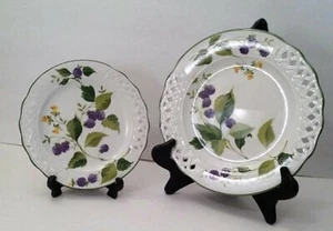 DESSGESCHIRR, BRANDNEU IN 1 von BRUNELLI-Blueberry & Flowers, durchbohrt/2-teiliges Set (ITALIEN) - Bild 1 von 8
