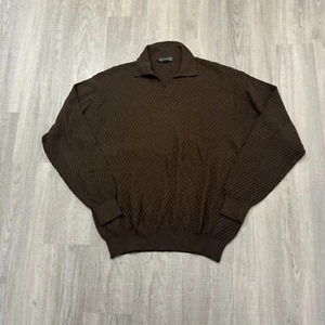 Hart Schaffner Marx Polo Shirt Men’s Extra Large Brown Long Sleeve Golfing Golf - Picture 1 of 8