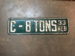 Placa de licencia de Nebraska 1933 nuevo stock antiguo  - Imagen 1 de 2