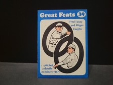 1972 Laughlin Great Feats Blue Border Fred Toney Hippo Vaughn #39 EX