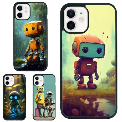 Fundas para iPhone SE4 16E 12 13 14 15 16 Pro Max robots amigos felices confiados Foto 1 de 4