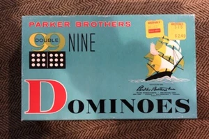 Vintage 1960 Parker Brothers Clipper Ship Boats Double Nine Dominoes Excellent! - Picture 1 of 6