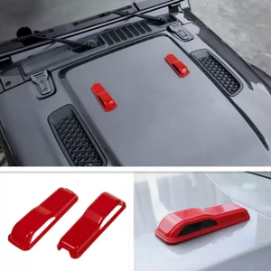 For 2018-2025 Jeep Gladiator JT/JL ABS Red Exterior Front Hood Hinge Trim Covers - Picture 1 of 7